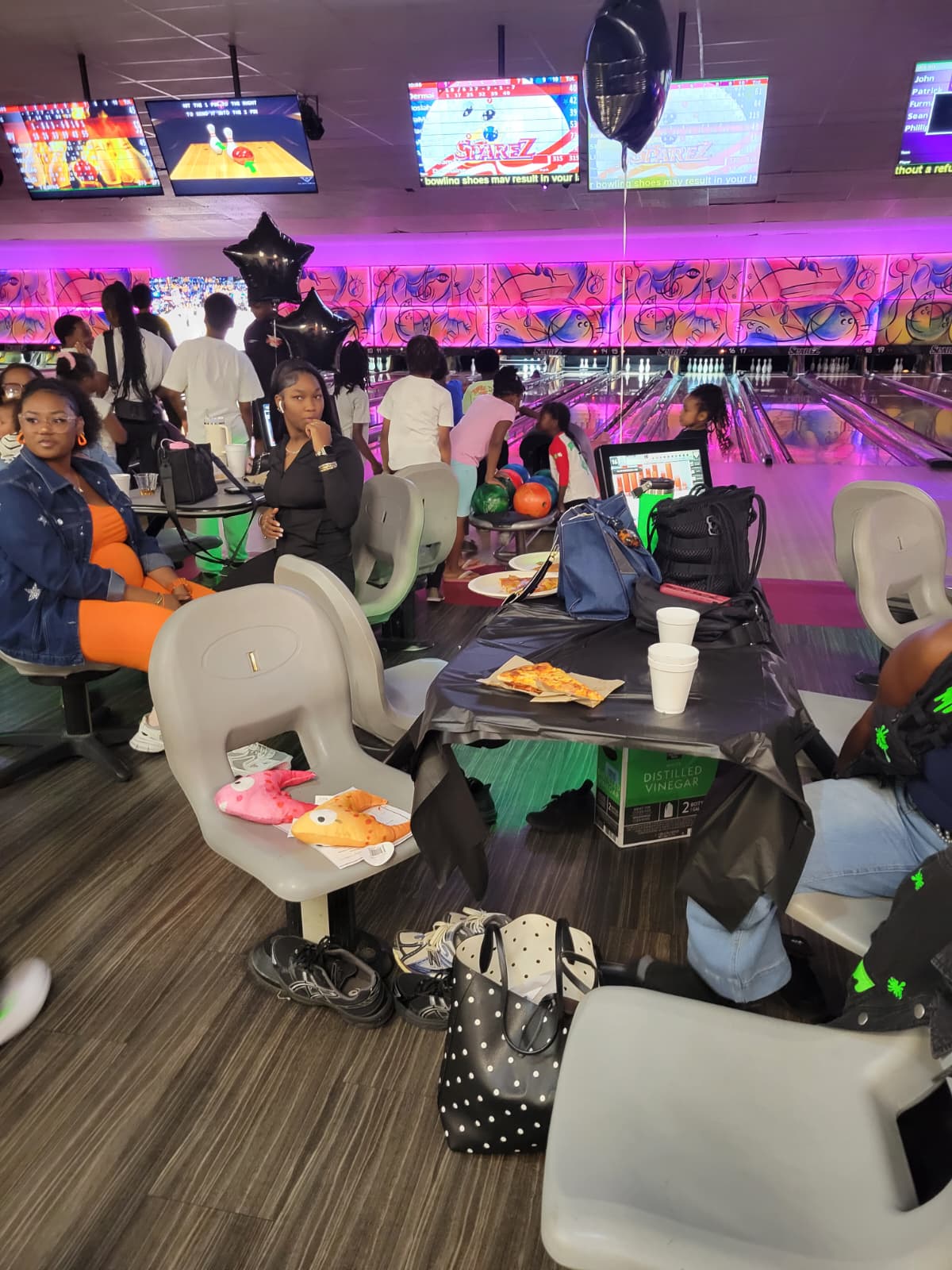Bowling alley filled with the community